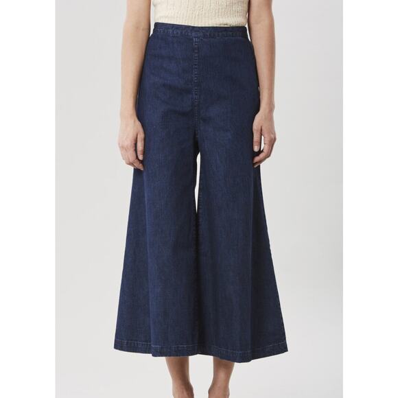 Rachel Comey Absolute Pant Wide Leg Flare Jeans Dark Indigo Denim Size 2 EUC - Picture 3 of 15